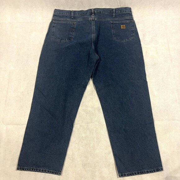 Carhart B14 Flannel Lined Washed Denim Work Dungarees Mens 46/30 Discontinued - Picture 2 of 12